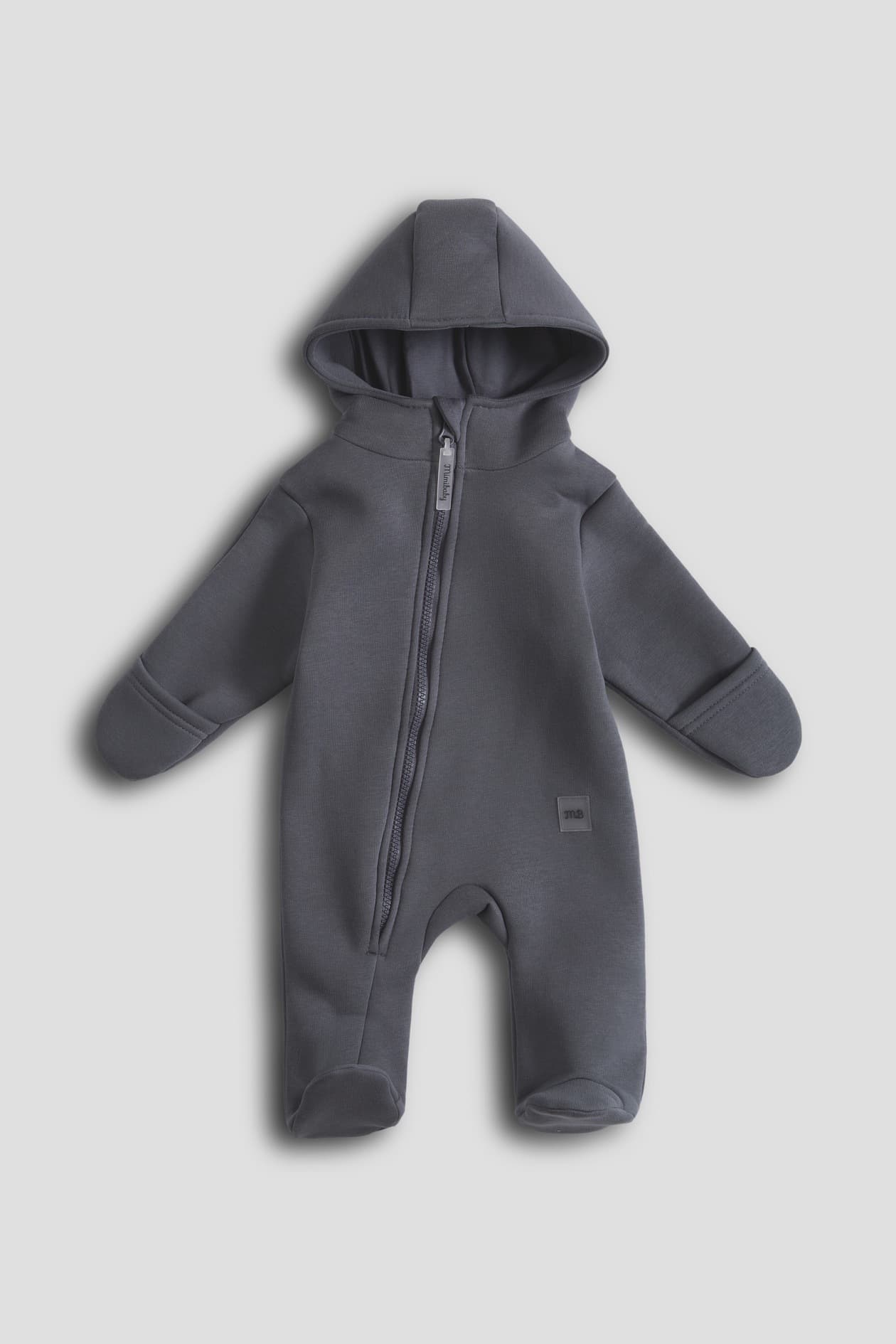 Комбинезон с капюшоном из футера, Графитовый