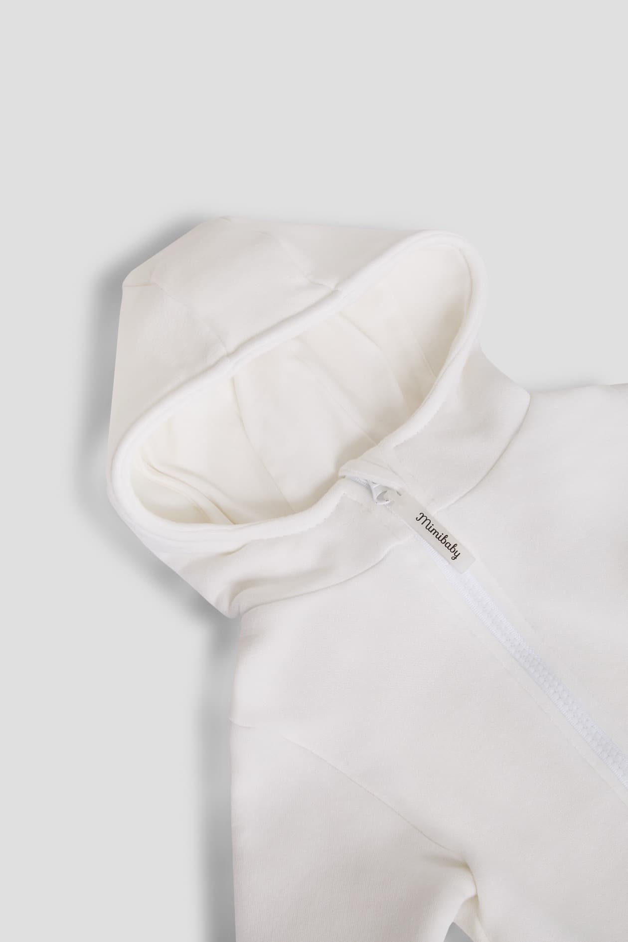 Комбинезон с капюшоном из футера , Молочный