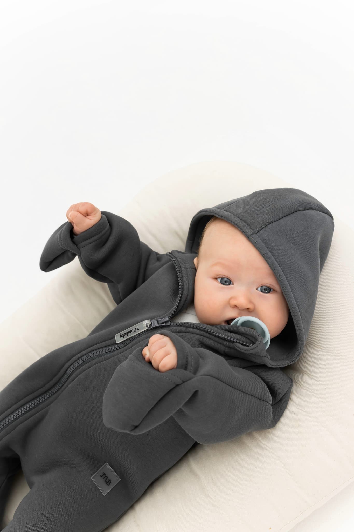 Комбинезон с капюшоном из футера, Графитовый