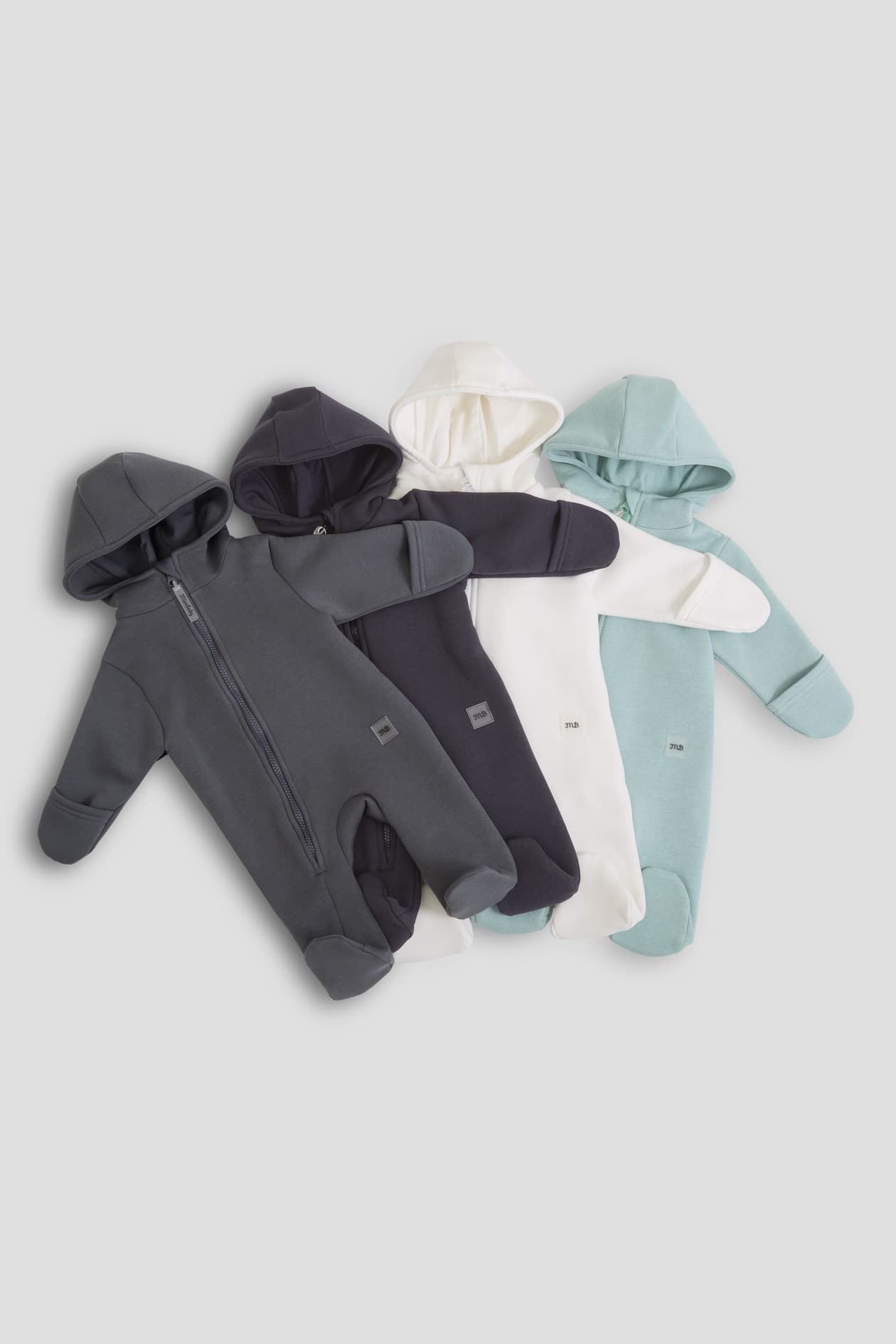 Комбинезон с капюшоном из футера, Графитовый