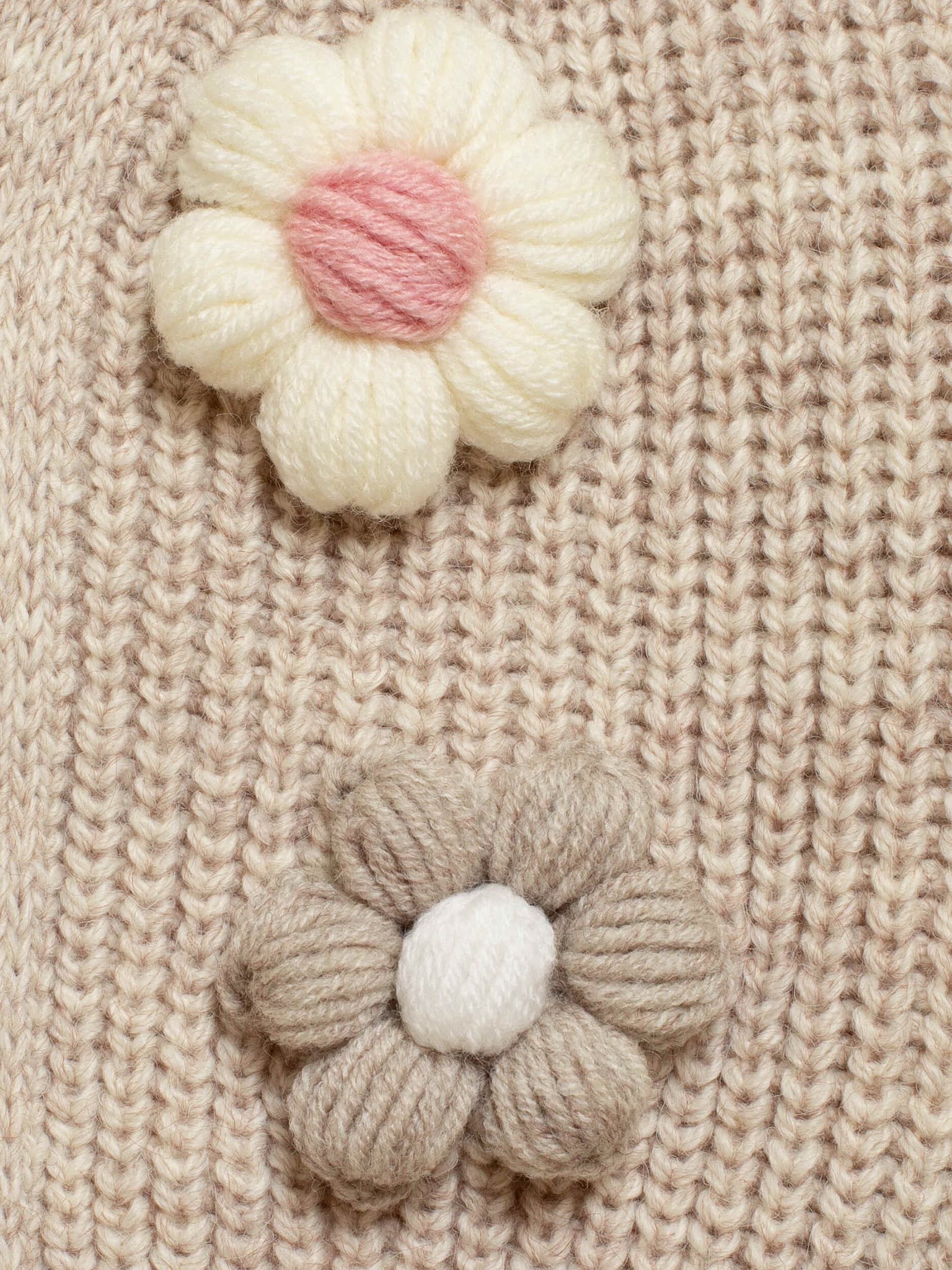 Кардиган с цветами, Бежевый