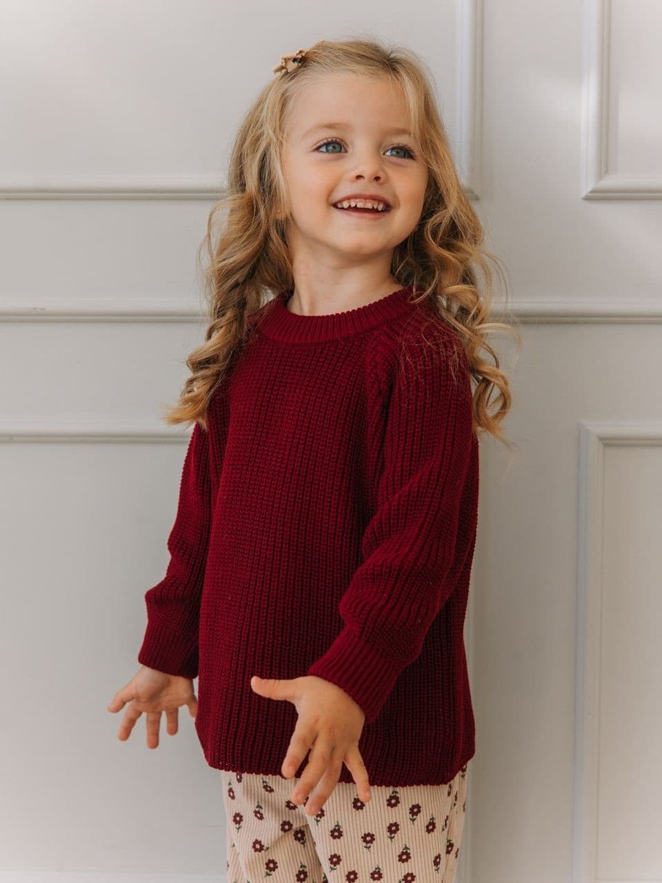 Вязаный джемпер, Бордовый