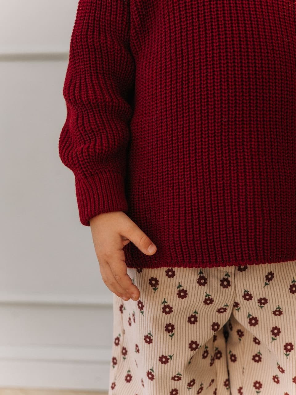 Вязаный джемпер, Бордовый