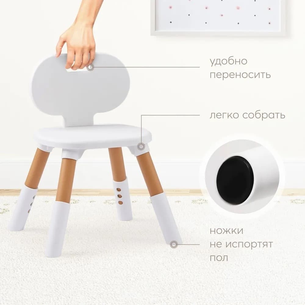 Комплект детской мебели LITEN «ЛИТЕН»: стол и стул, Белый