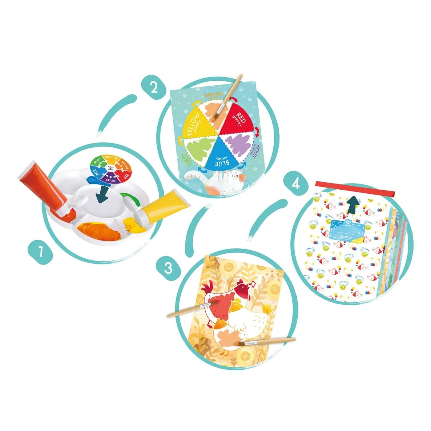 Детский игровой набор для творчества и рисования "Микс цветов" с палитрой для смешивания красок