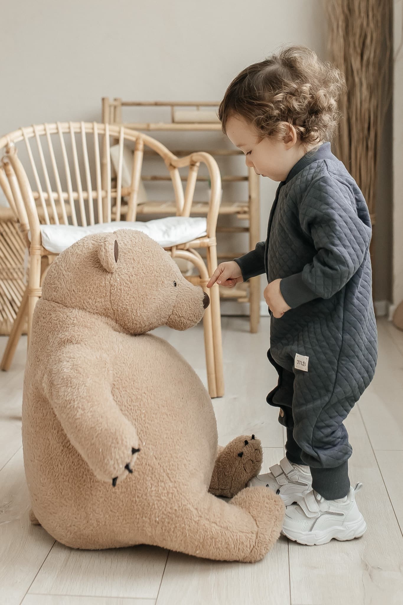 Комбинезон из капитония на пуговицах, Графитовый