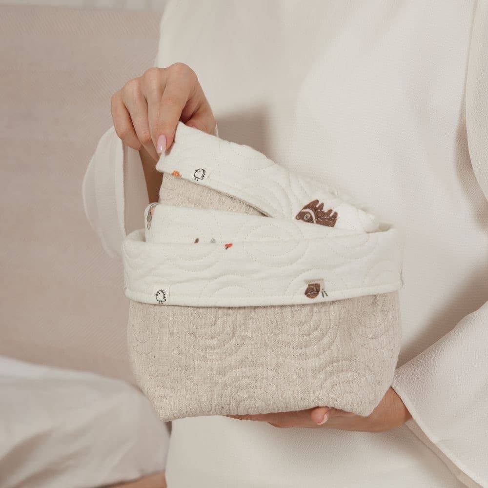 Корзины для хранения BUBA KIDS, 3 шт., Заповедный лес/натуральный