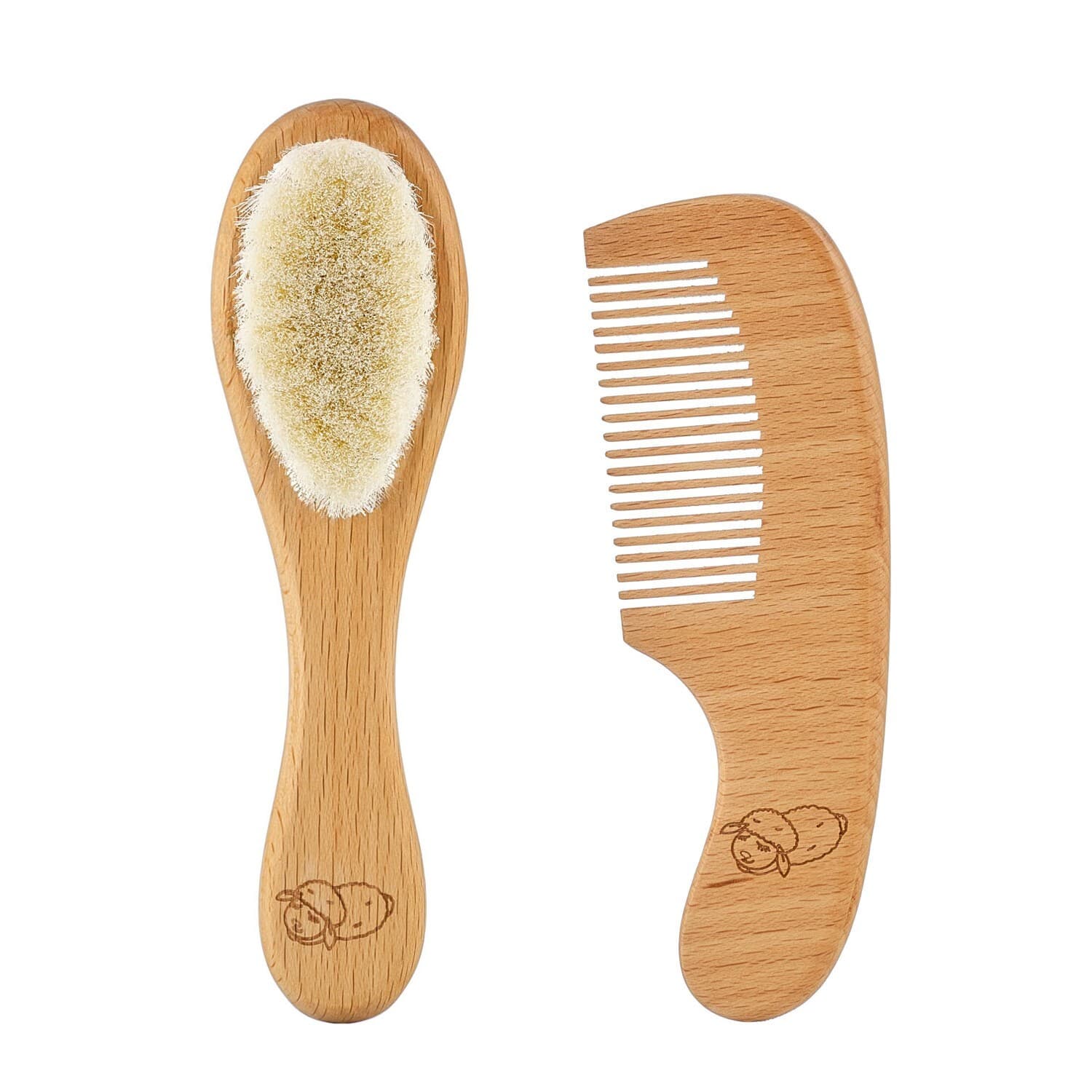 Набор деревянных расчёсок: с мягкой щетиной и гребень