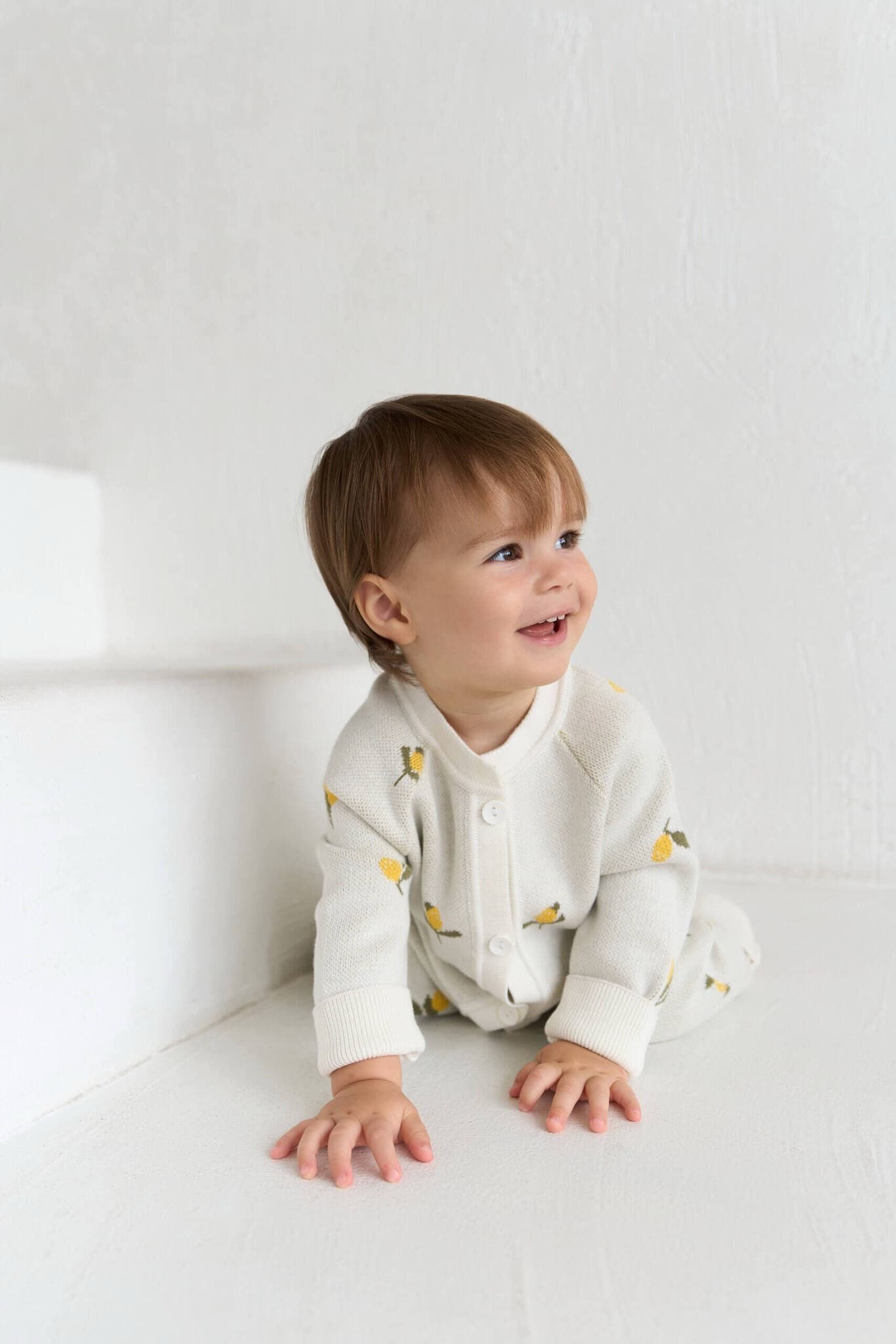 Комбинезон вязаный, Лимончики на экрю