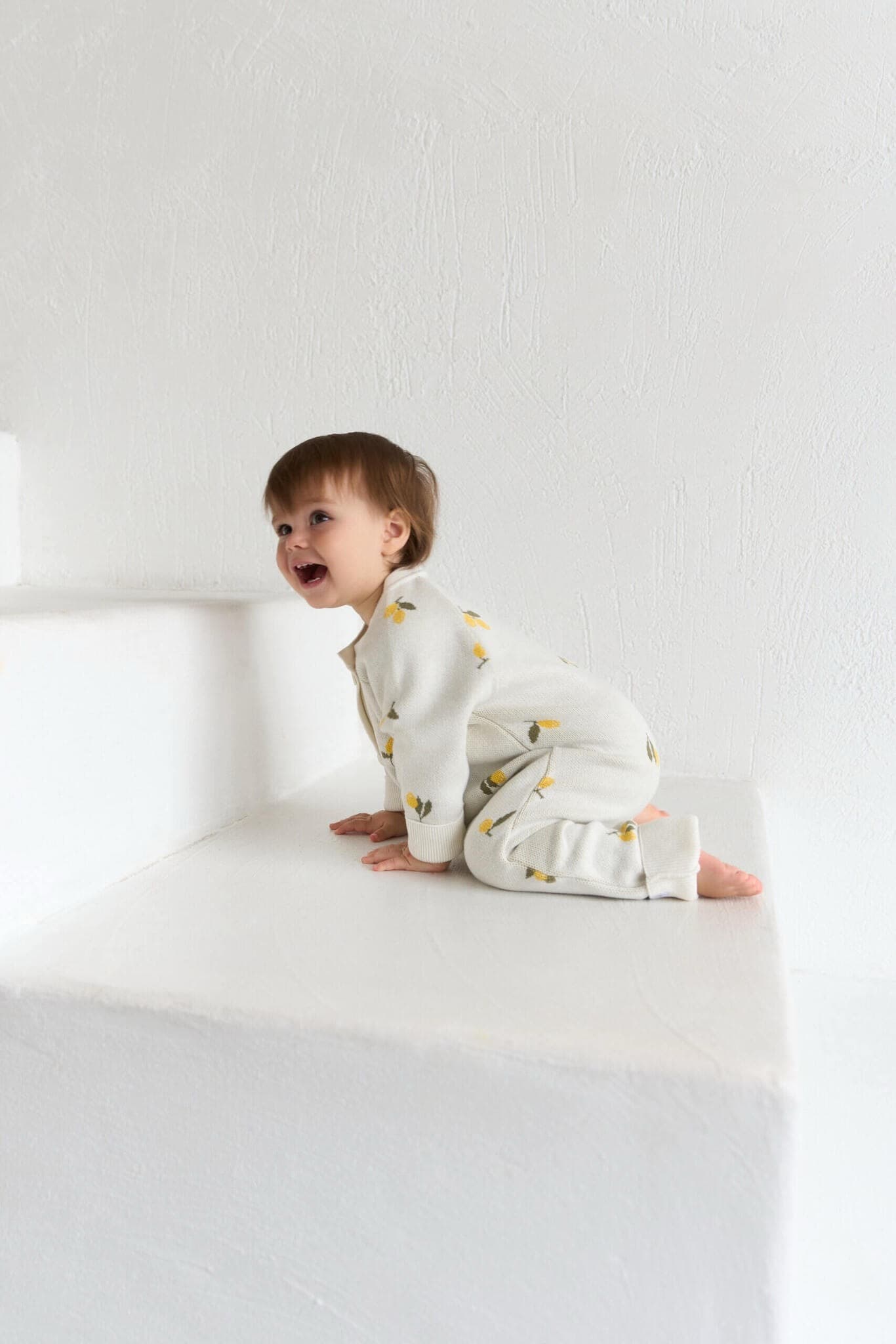 Комбинезон вязаный, Лимончики на экрю