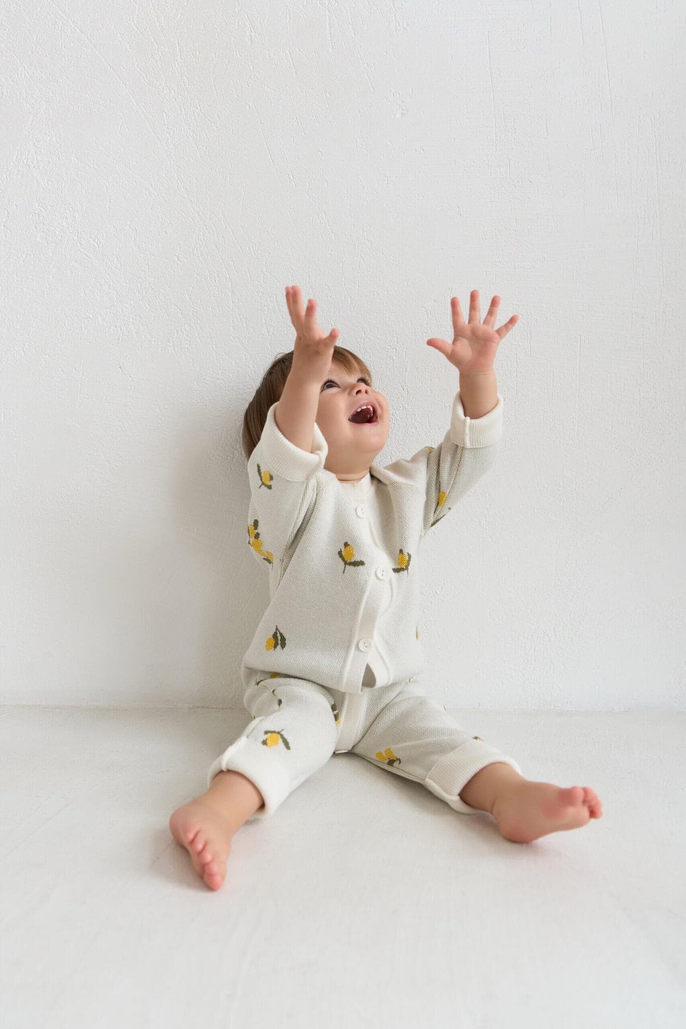 Комбинезон вязаный, Лимончики на экрю