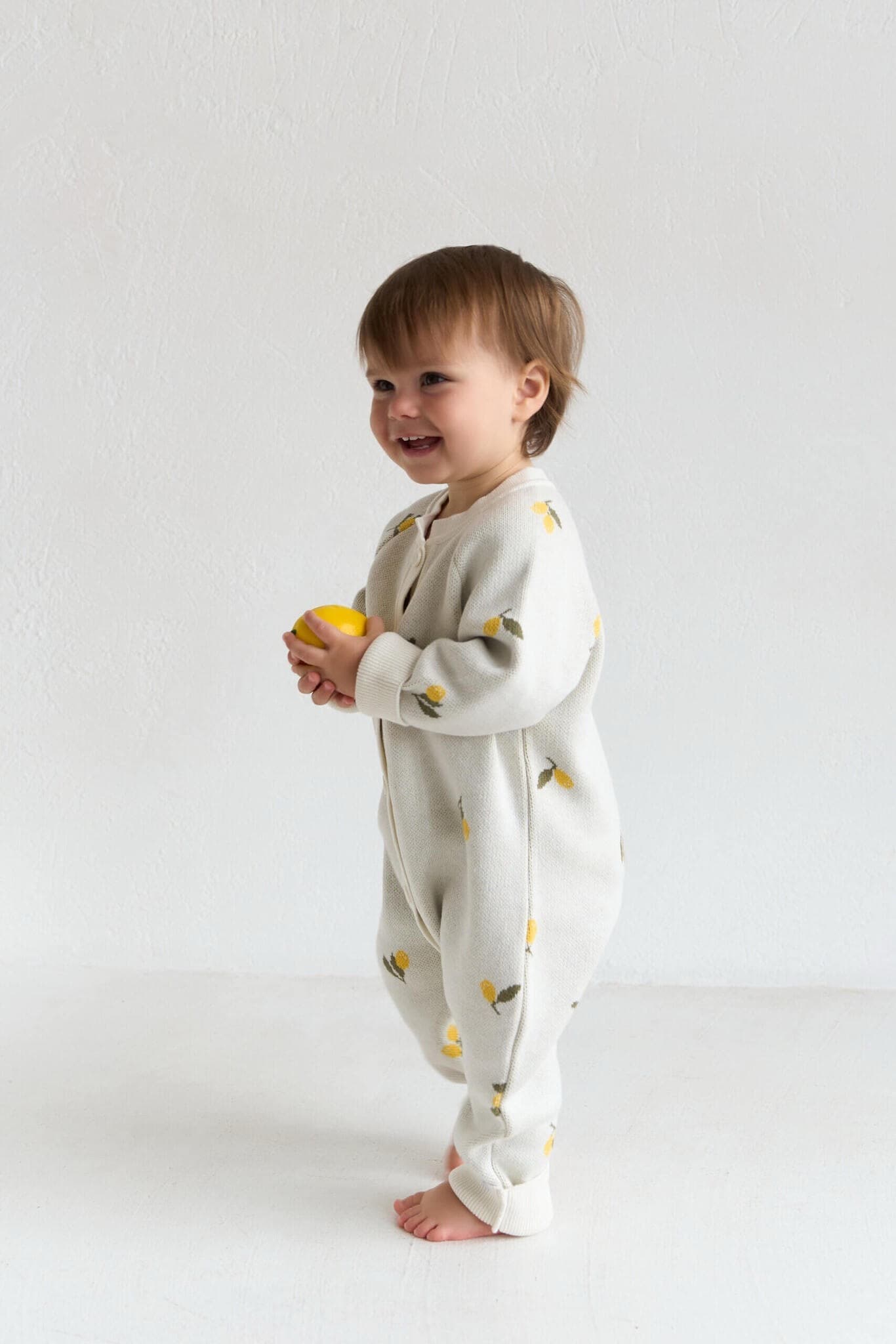 Комбинезон вязаный, Лимончики на экрю