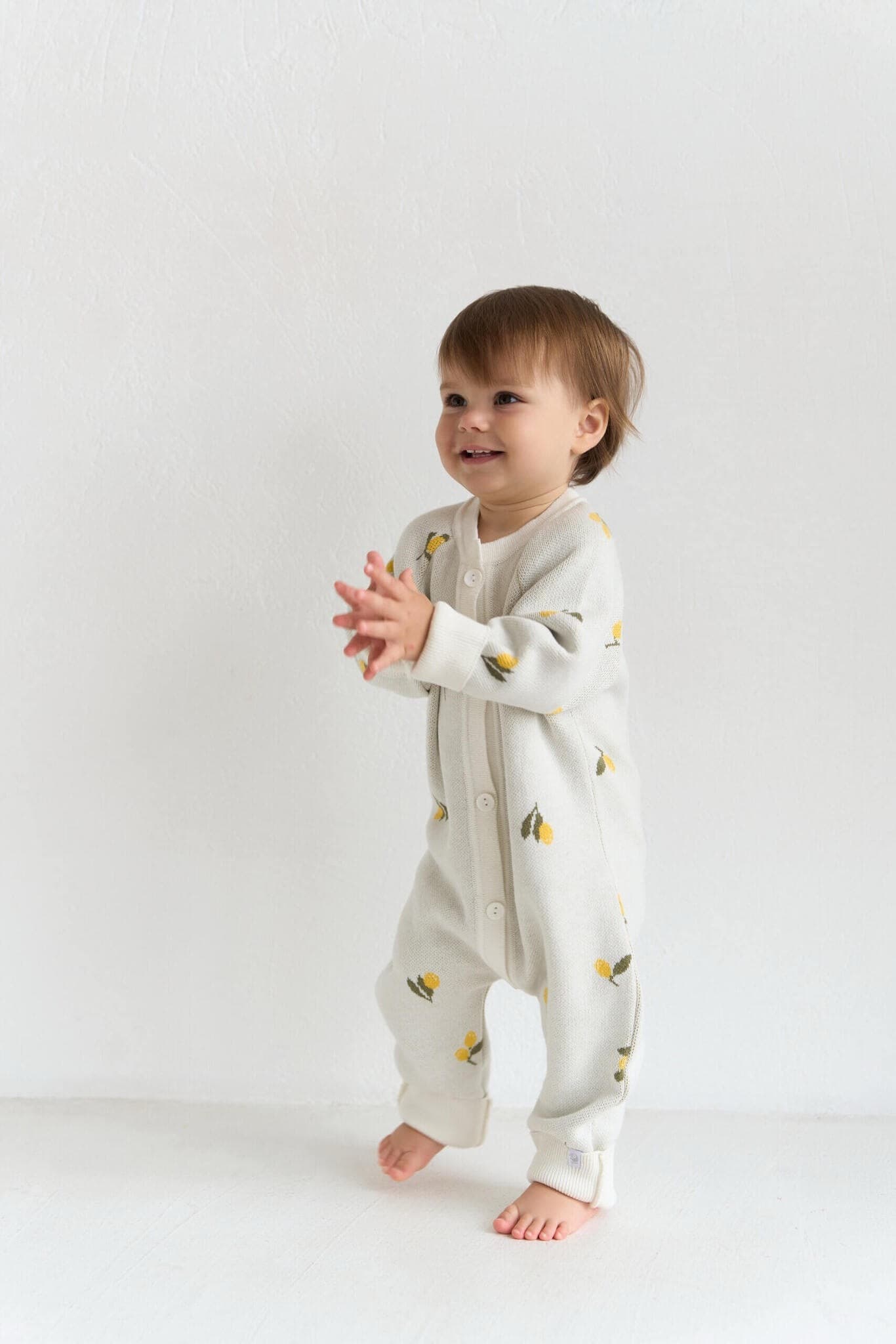 Комбинезон вязаный, Лимончики на экрю