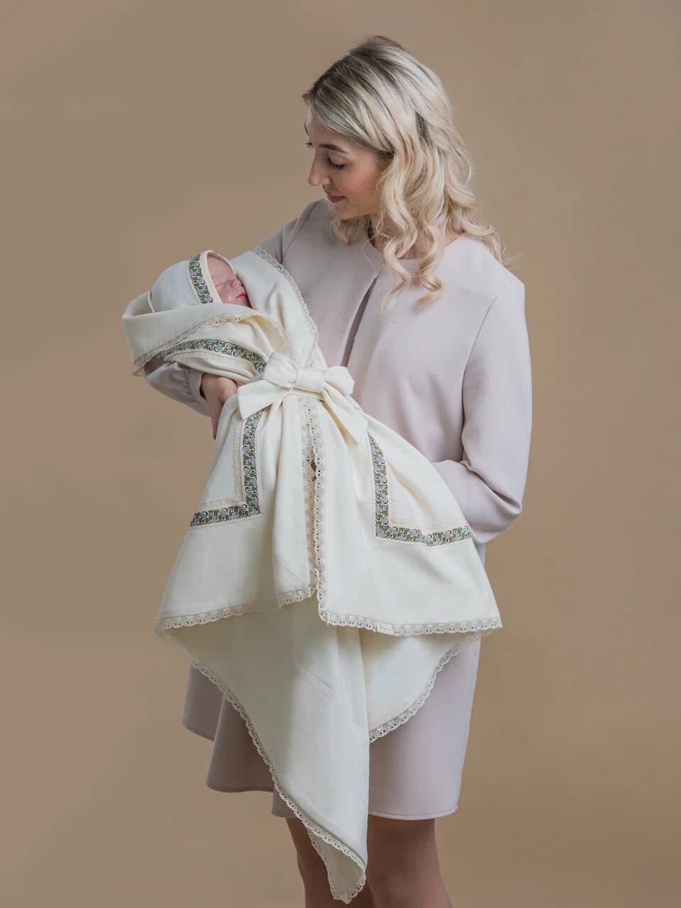 Конверт-плед "Русские традиции", Зелёный орнамент