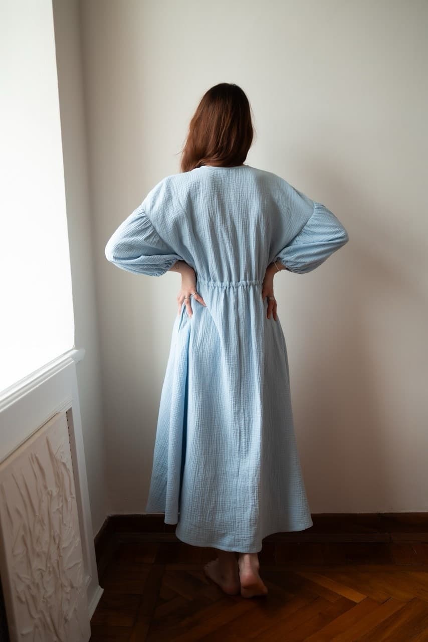 Сорочка Лизонька для беременных и кормящих, Голубой