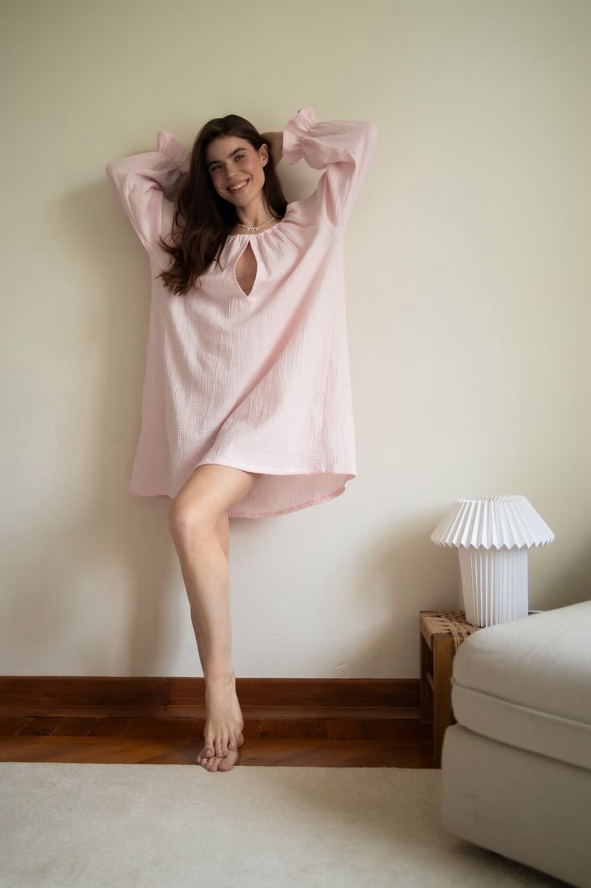 Ночная сорочка с рукавом Джейн, Нежно-розовый