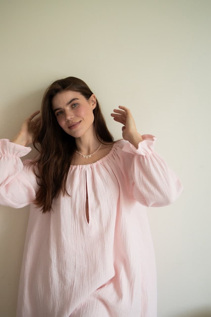 Ночная сорочка с рукавом Джейн, Нежно-розовый
