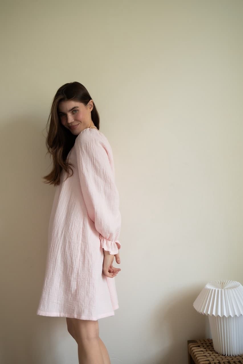 Ночная сорочка с рукавом Джейн, Нежно-розовый
