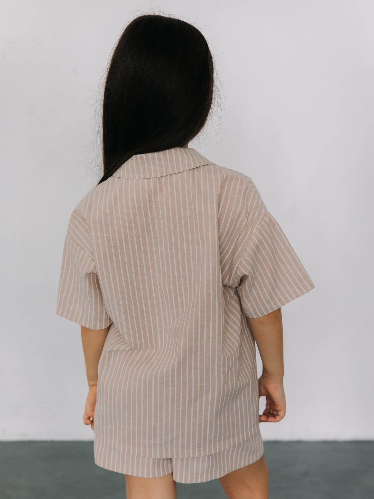 Рубашка и шорты в полоску, Бежевый