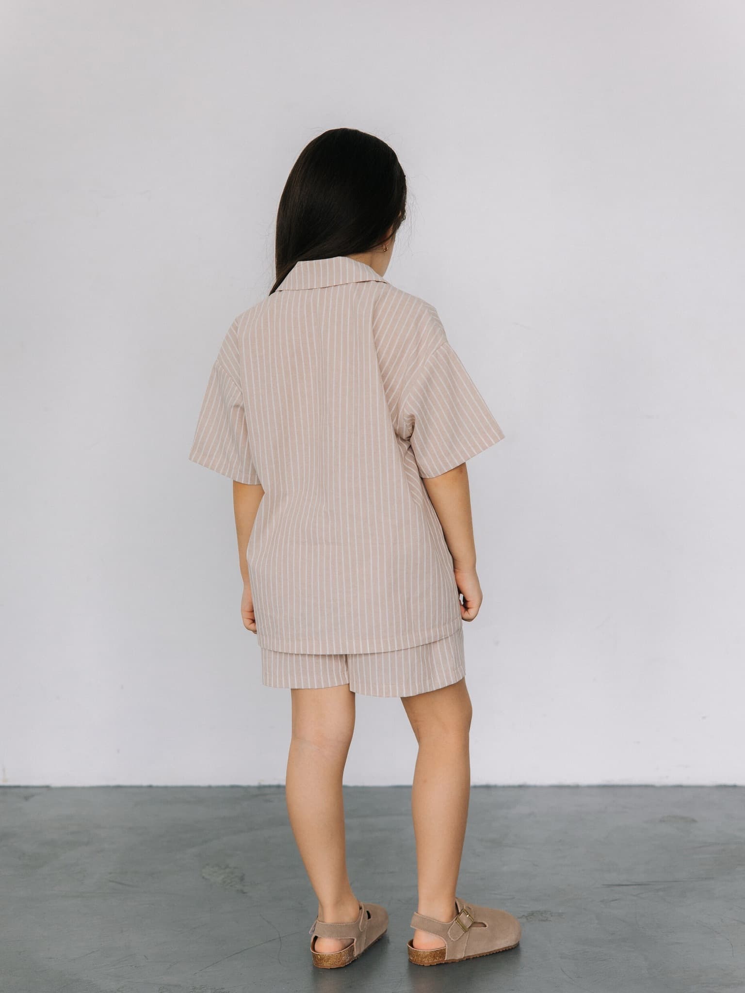 Рубашка и шорты в полоску, Бежевый