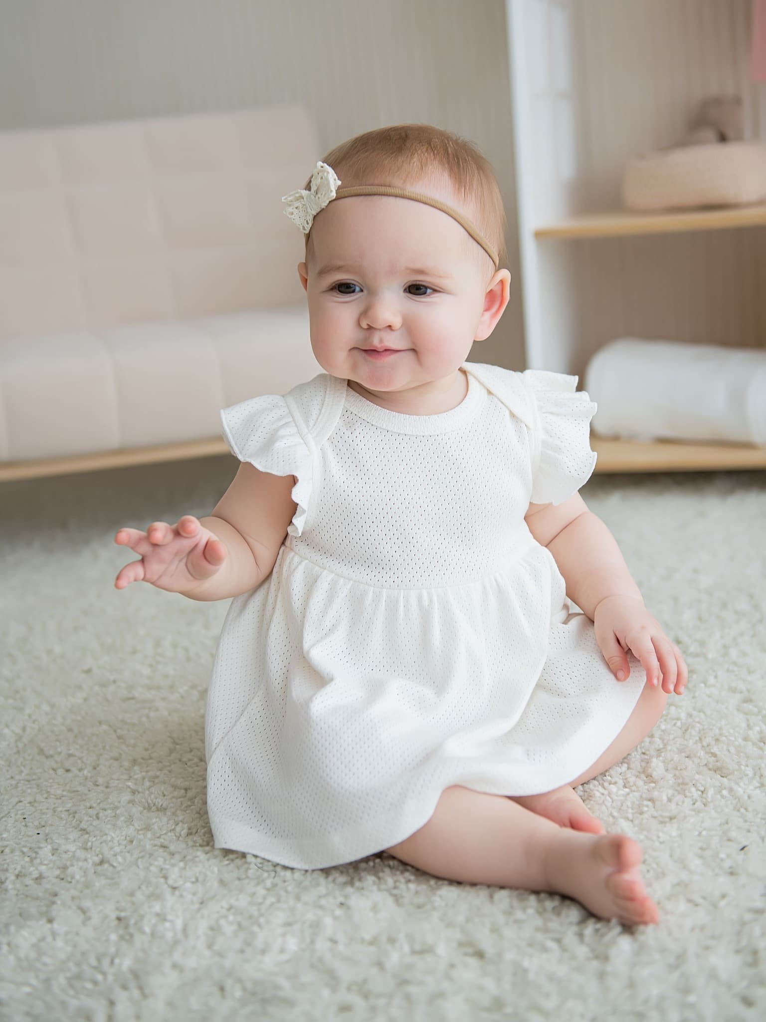 Платье-боди с крылышками "Молоко"