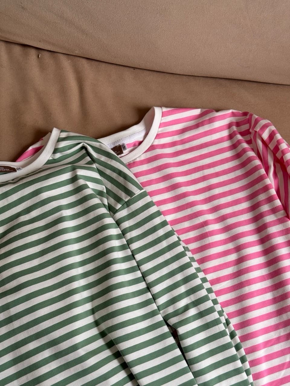 Лонгслив в полоску, Розовый