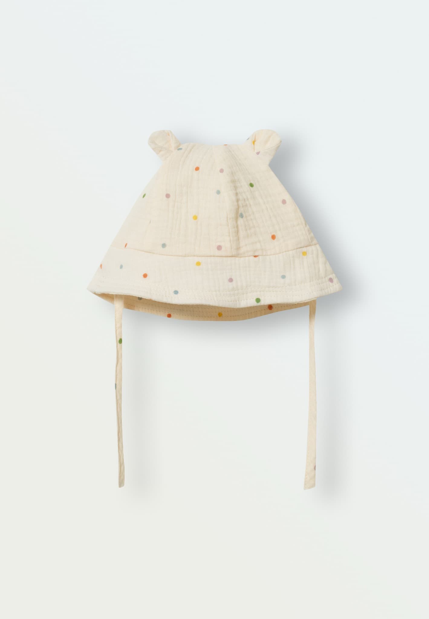 Панамка из муслина, Цветной горошек на молочном