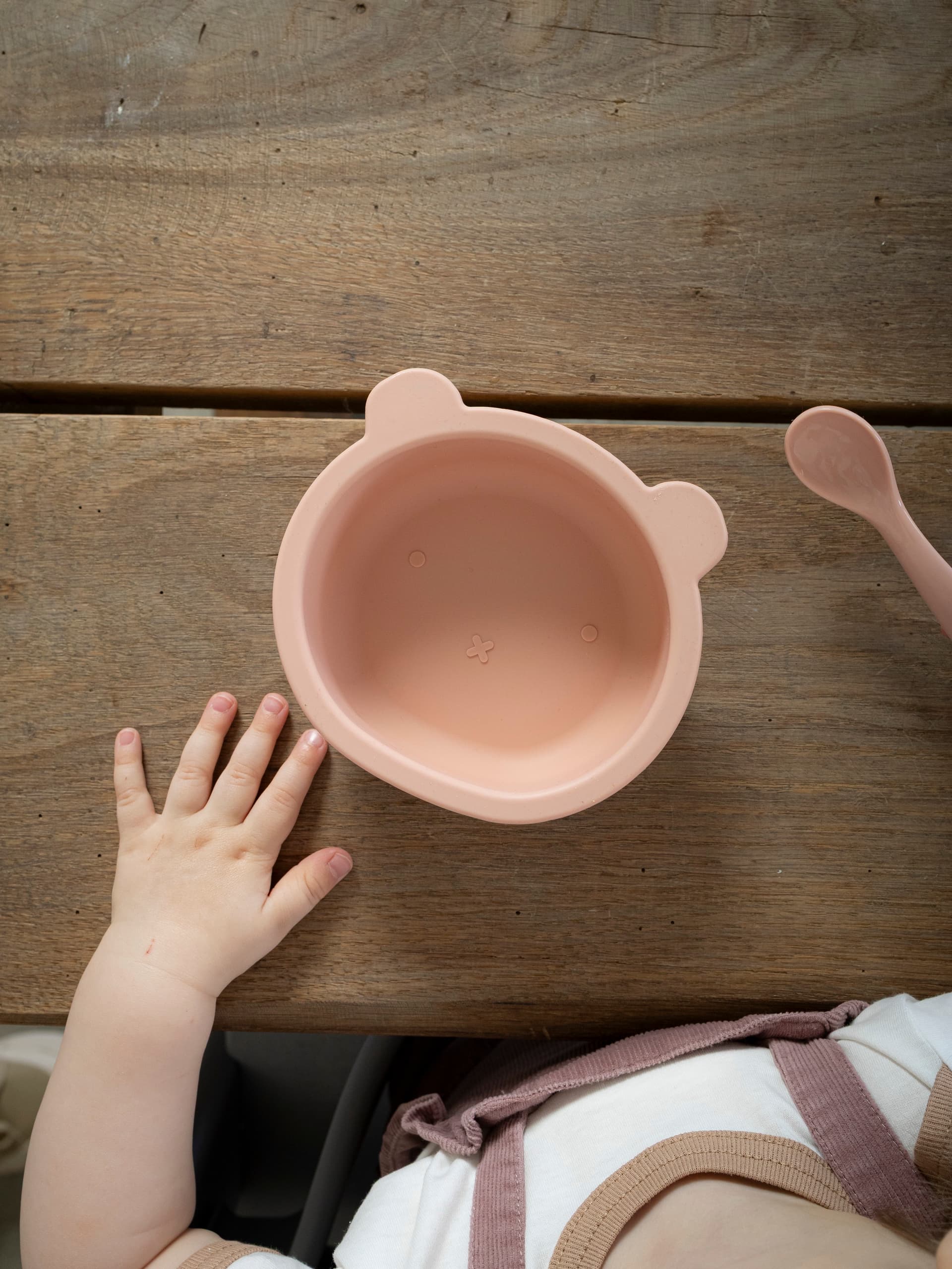 Набор посуды для детей - миска и ложка Мишка, Cotton candy