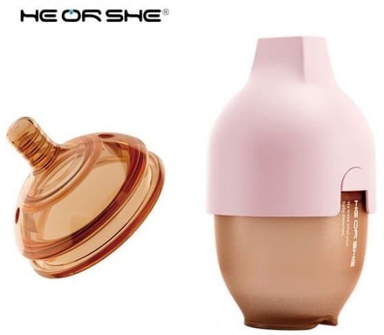 Бутылочка силиконовая для детей с соской HEORSHE 160ml, Pink