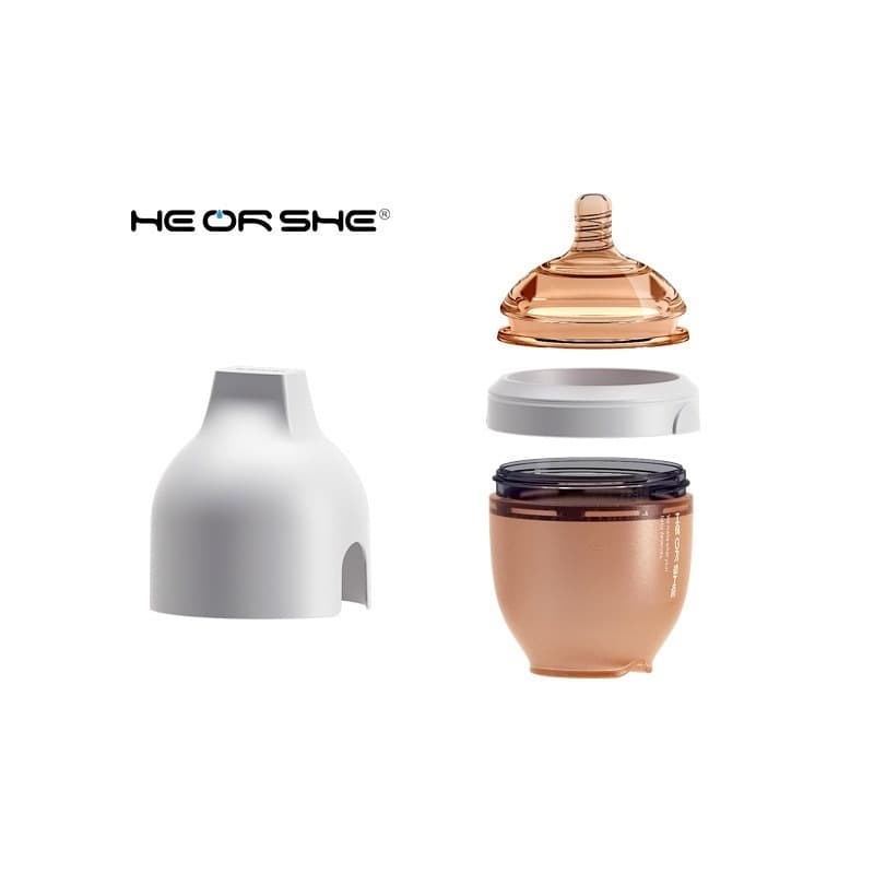 Бутылочка силиконовая для детей с соской HEORSHE 160ml, Grey