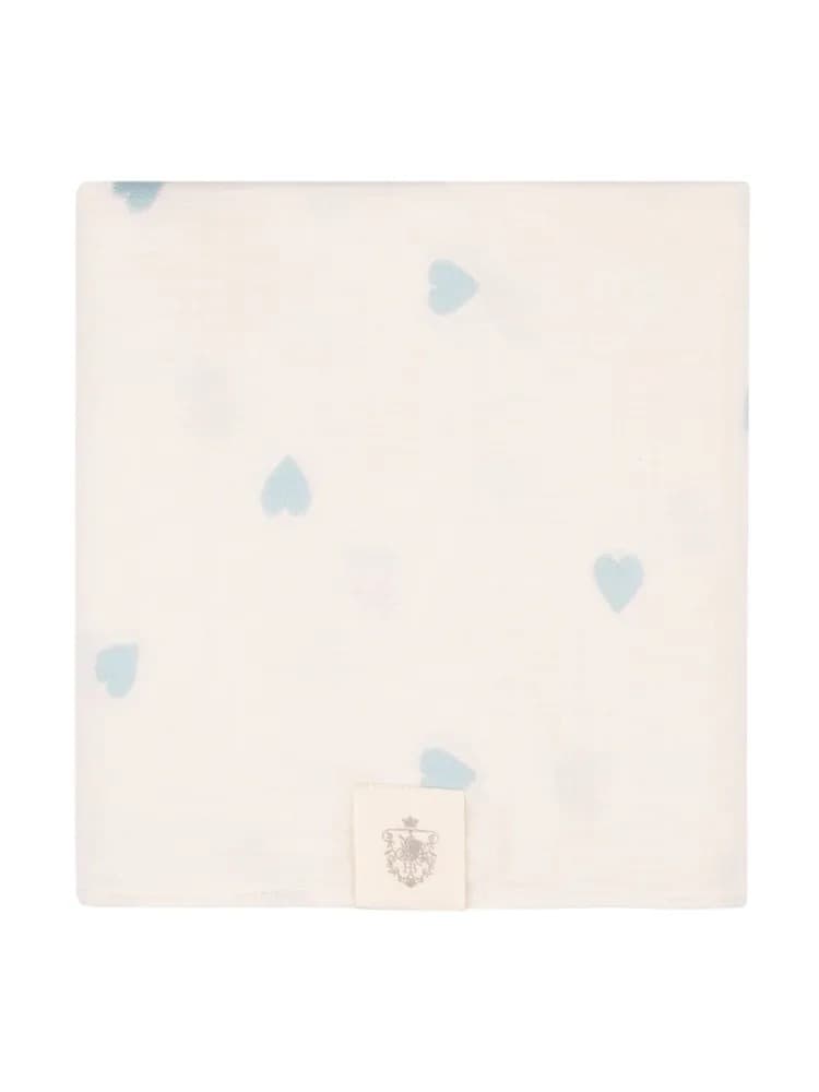 Плед - пеленка "Сердечки" 110х110, Голубой