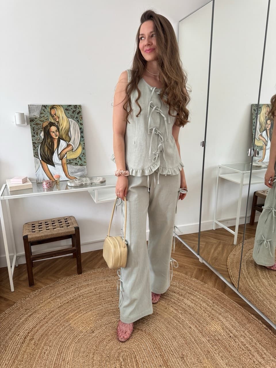 Жилет Summer на завязках из крапивы, Мятный