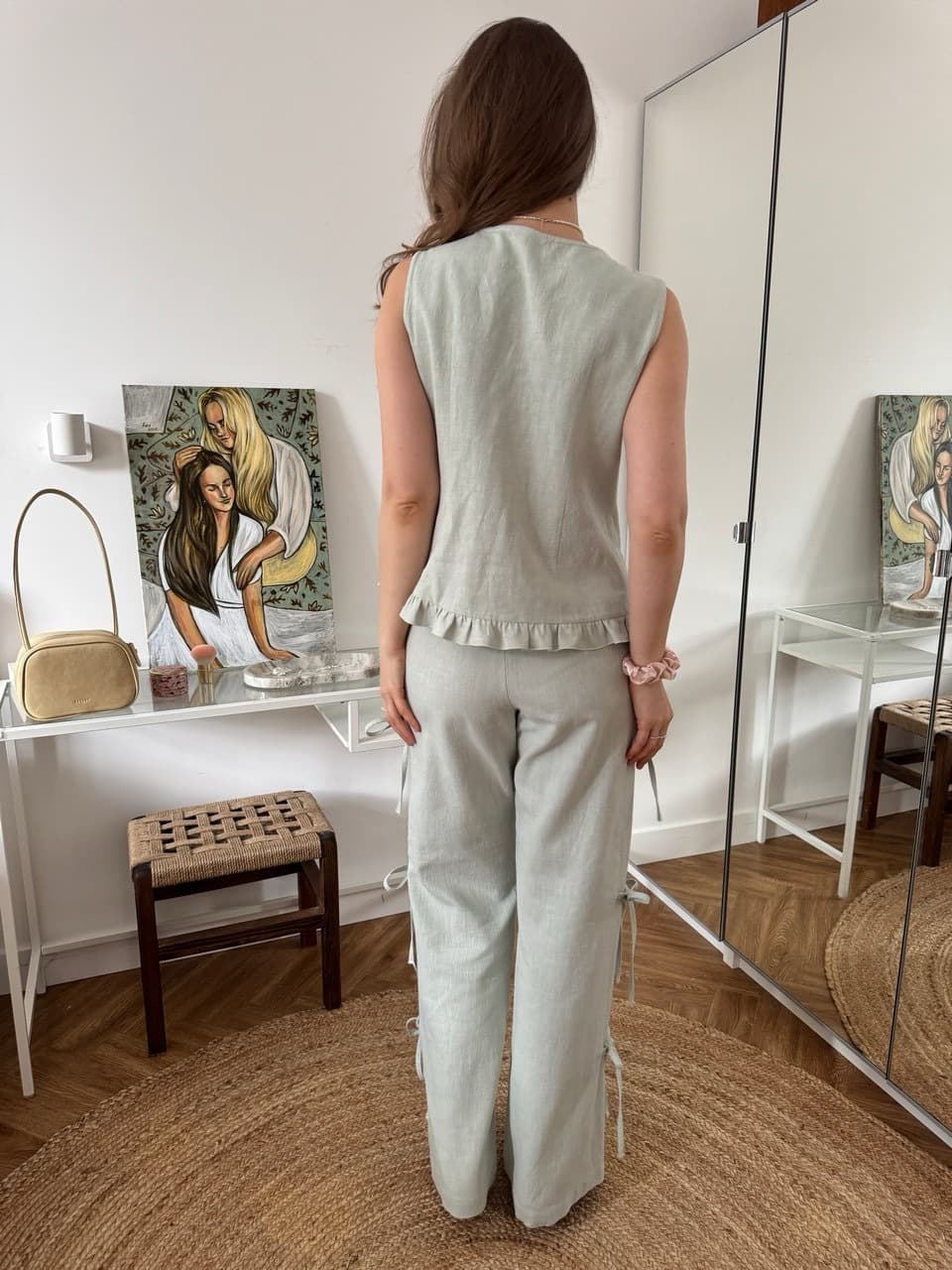 Жилет Summer на завязках из крапивы, Мятный