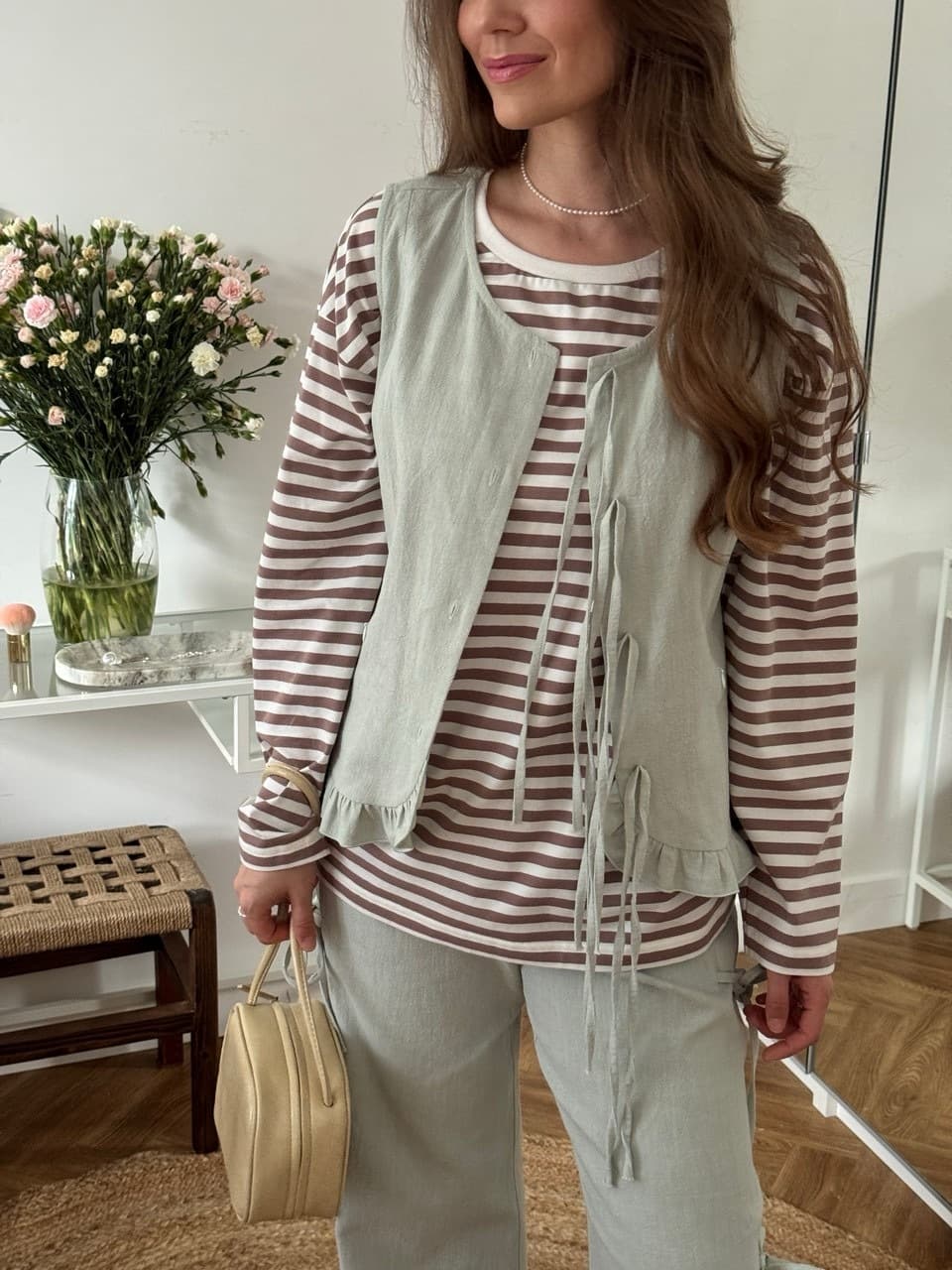 Жилет Summer на завязках из крапивы, Мятный