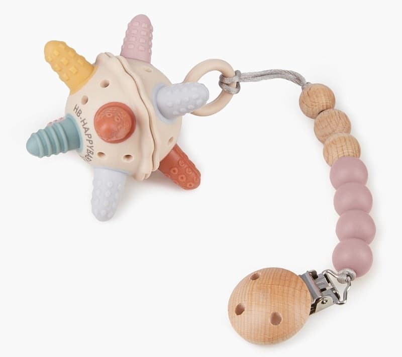 Держатель с металлической прищепкой, пудровый