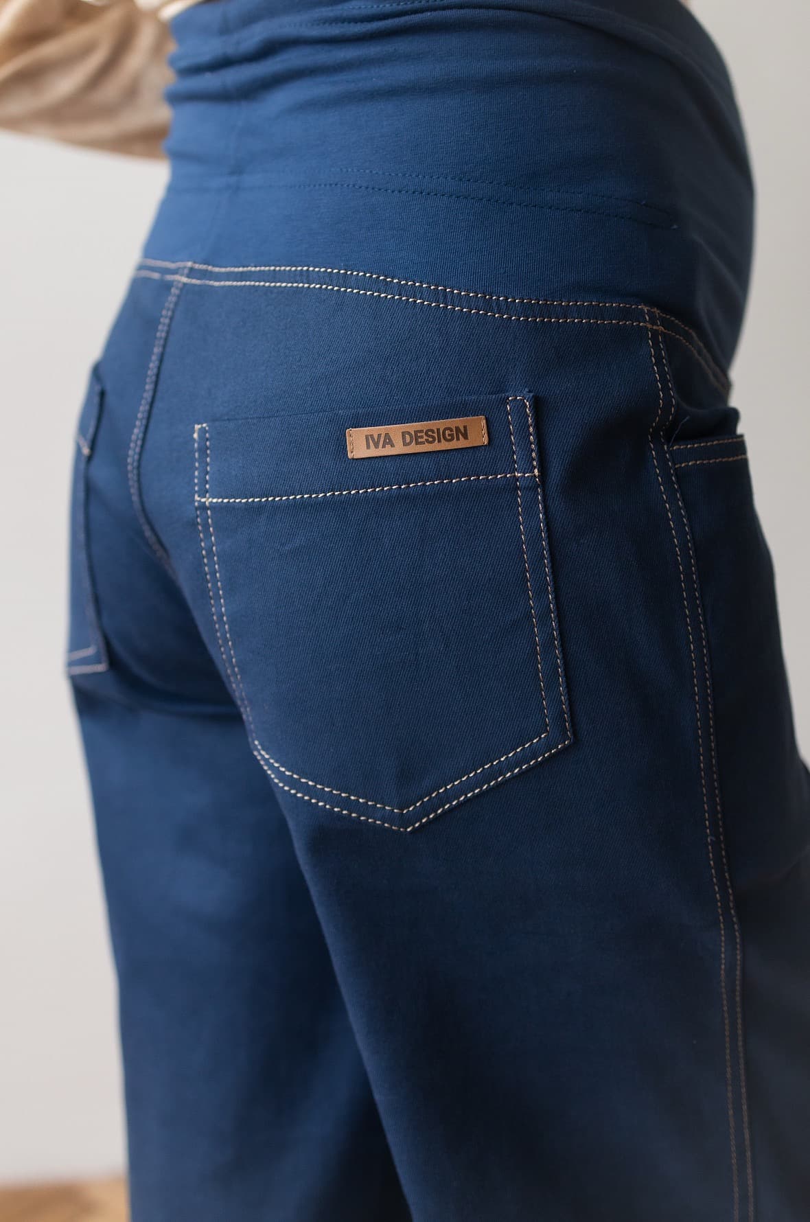 Джинсы для беременных свободные, Темно-синий