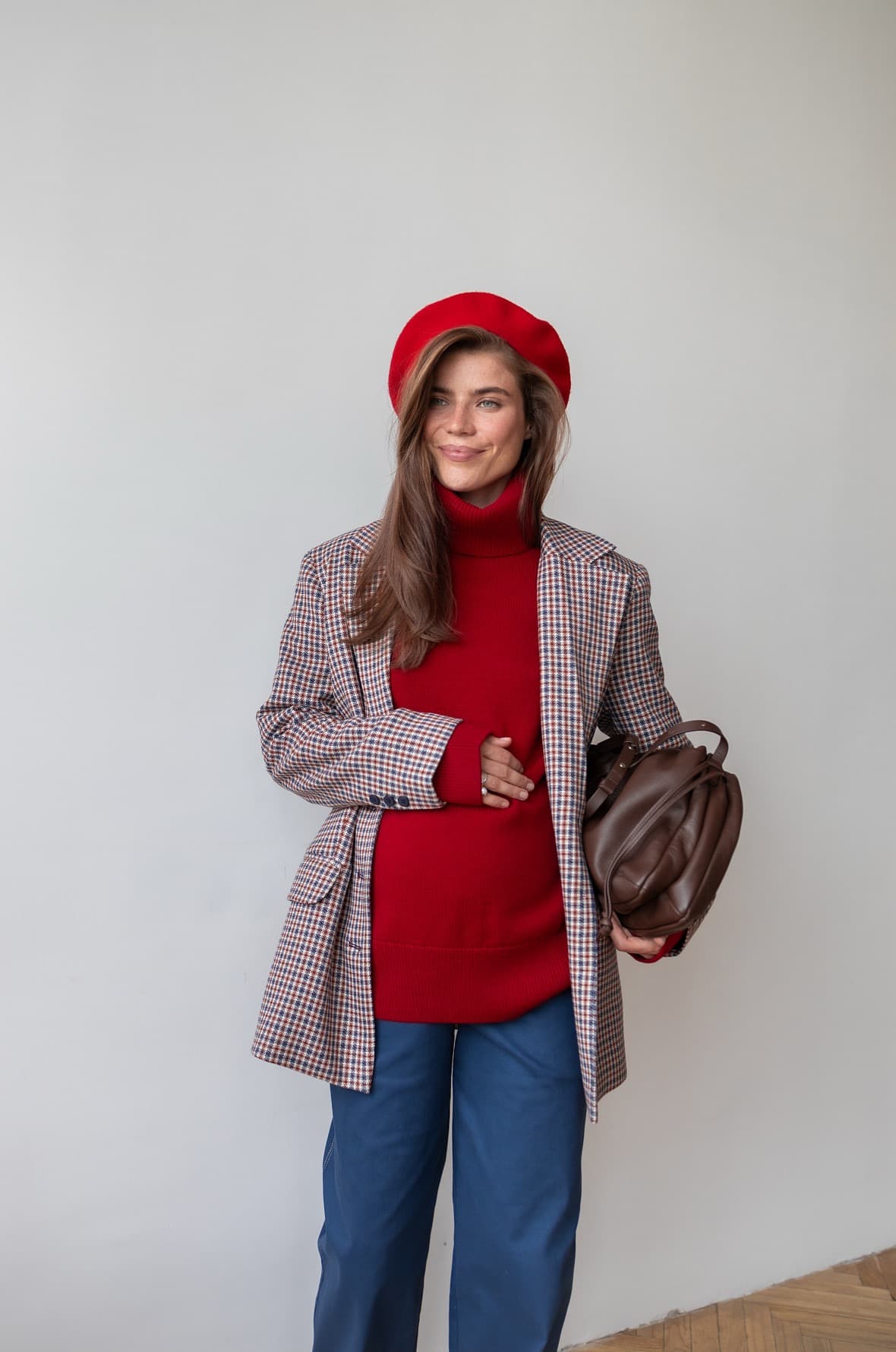 Джинсы для беременных свободные, Темно-синий