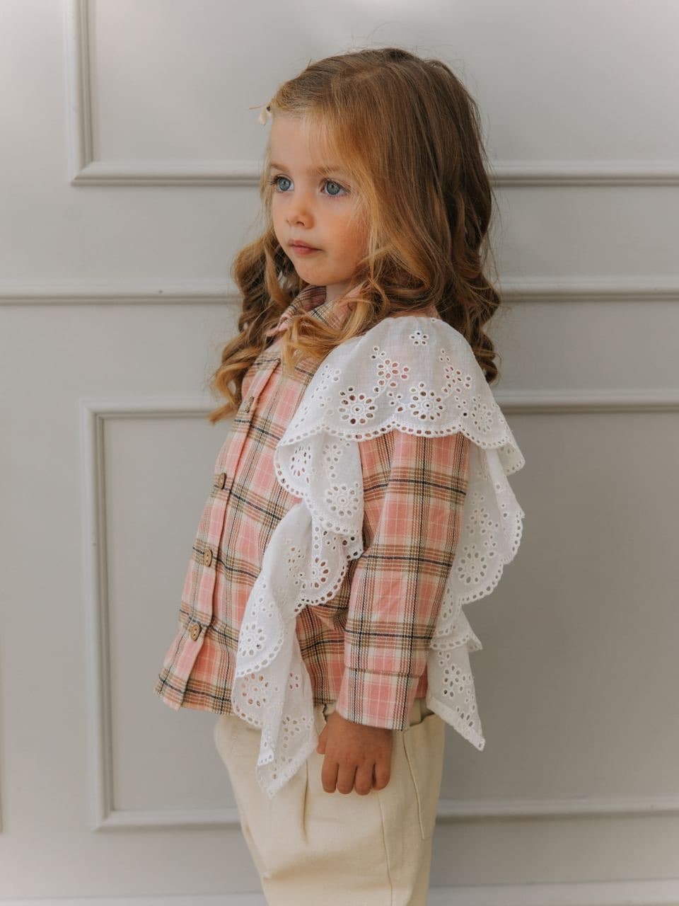 Рубашка с воланом, Розовый