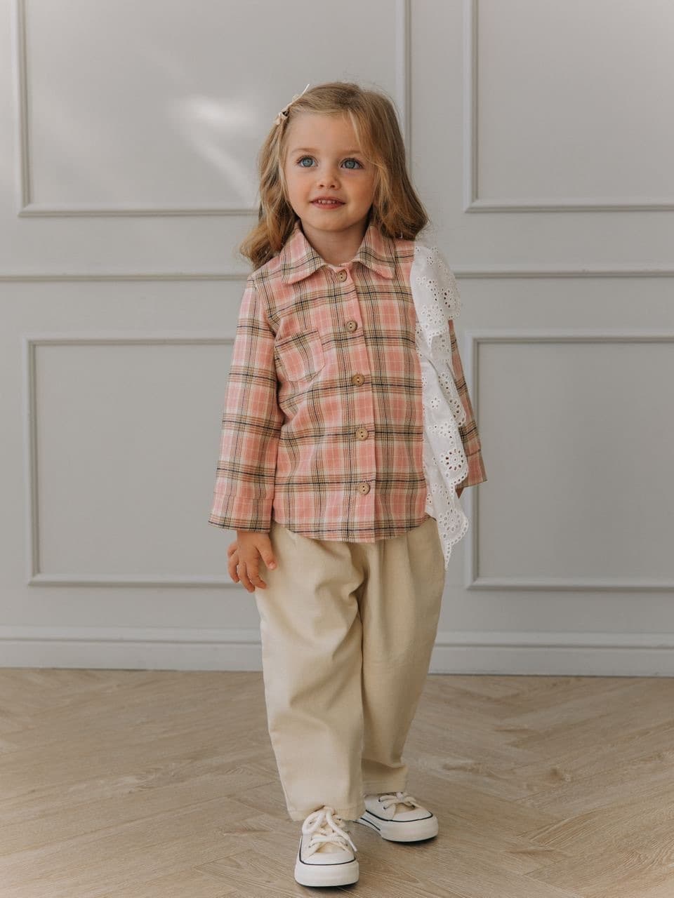 Рубашка с воланом, Розовый