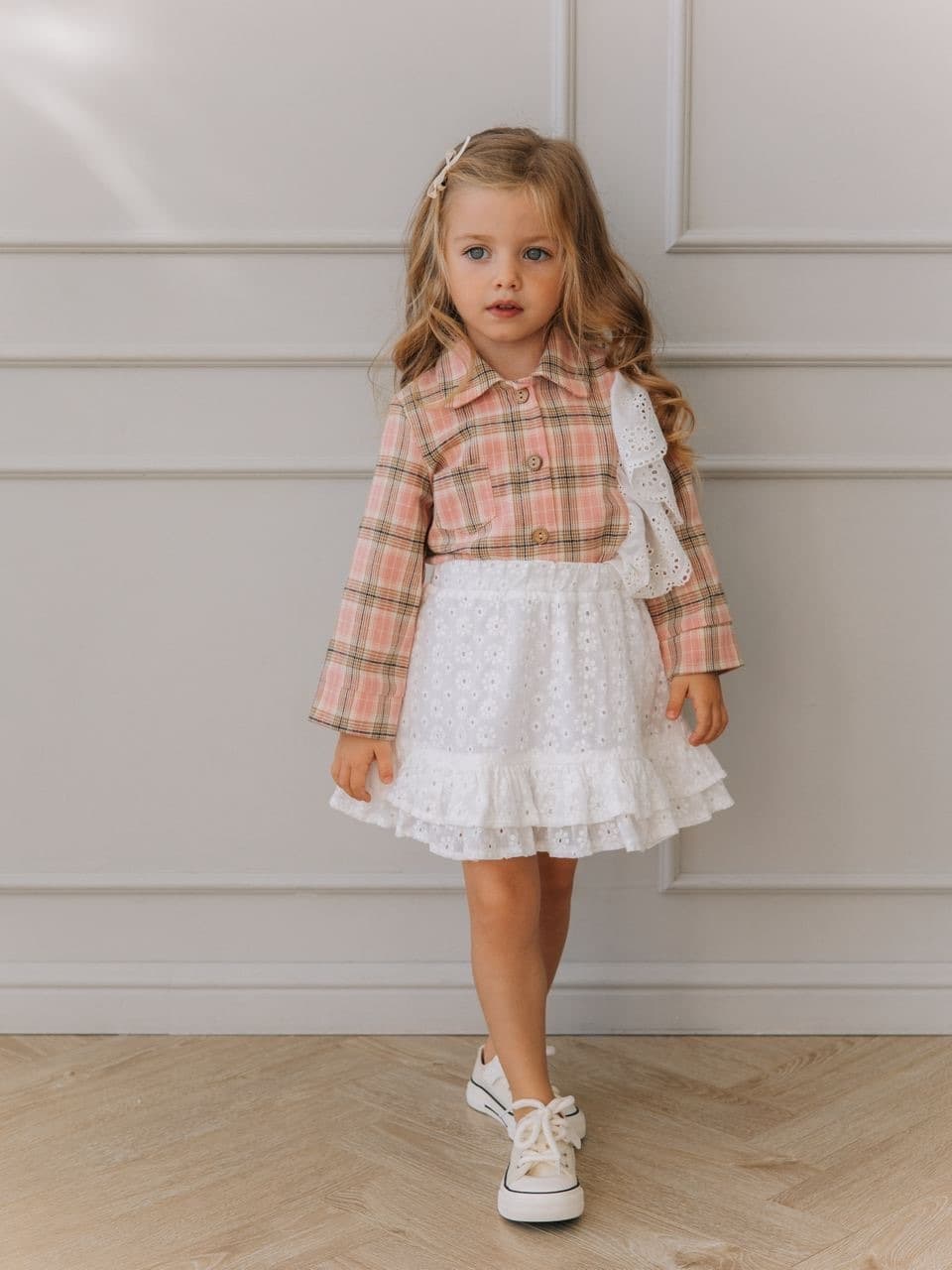 Рубашка с воланом, Розовый