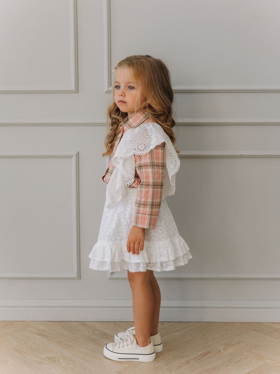 Рубашка с воланом, Розовый