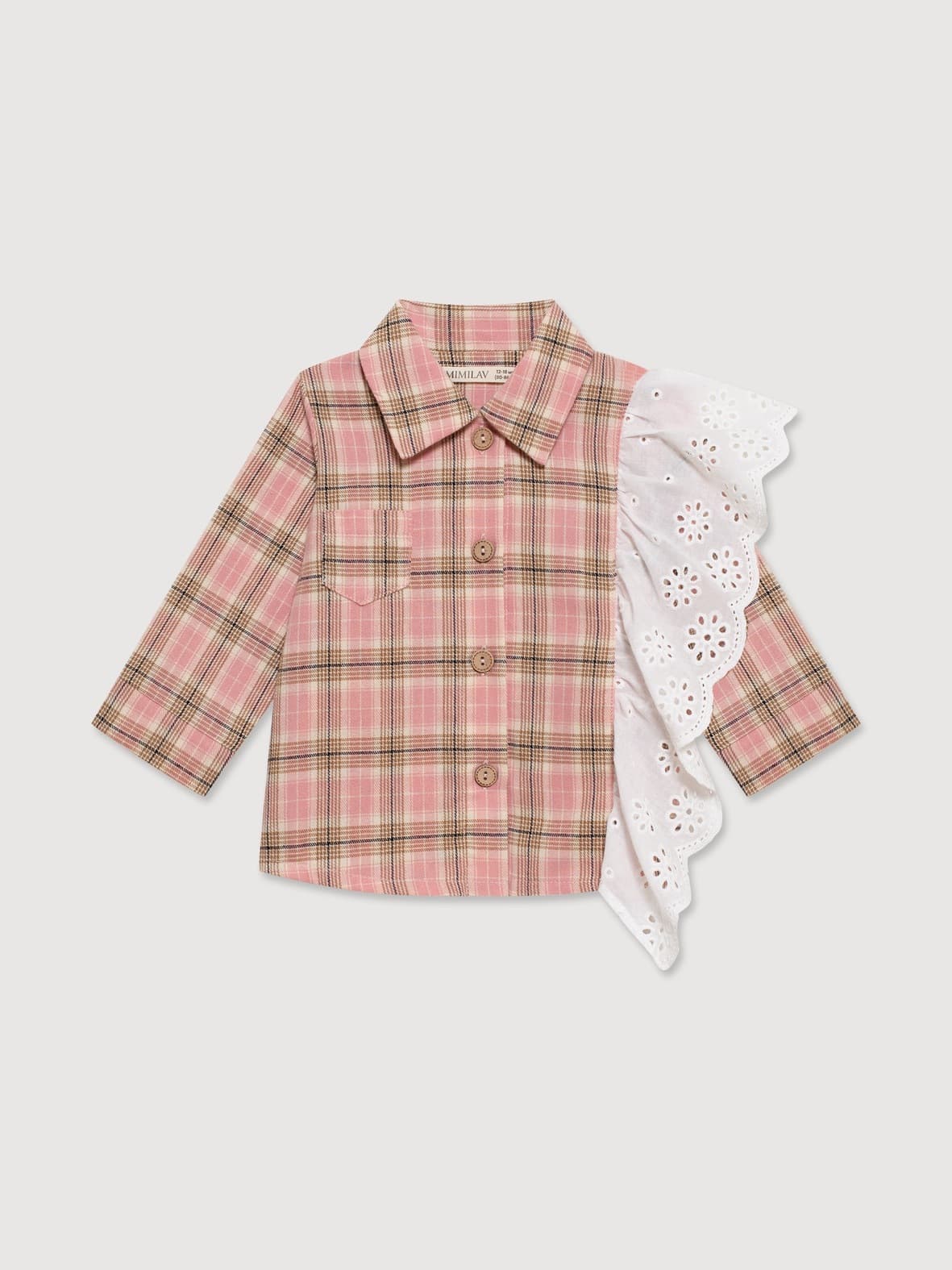 Рубашка с воланом, Розовый