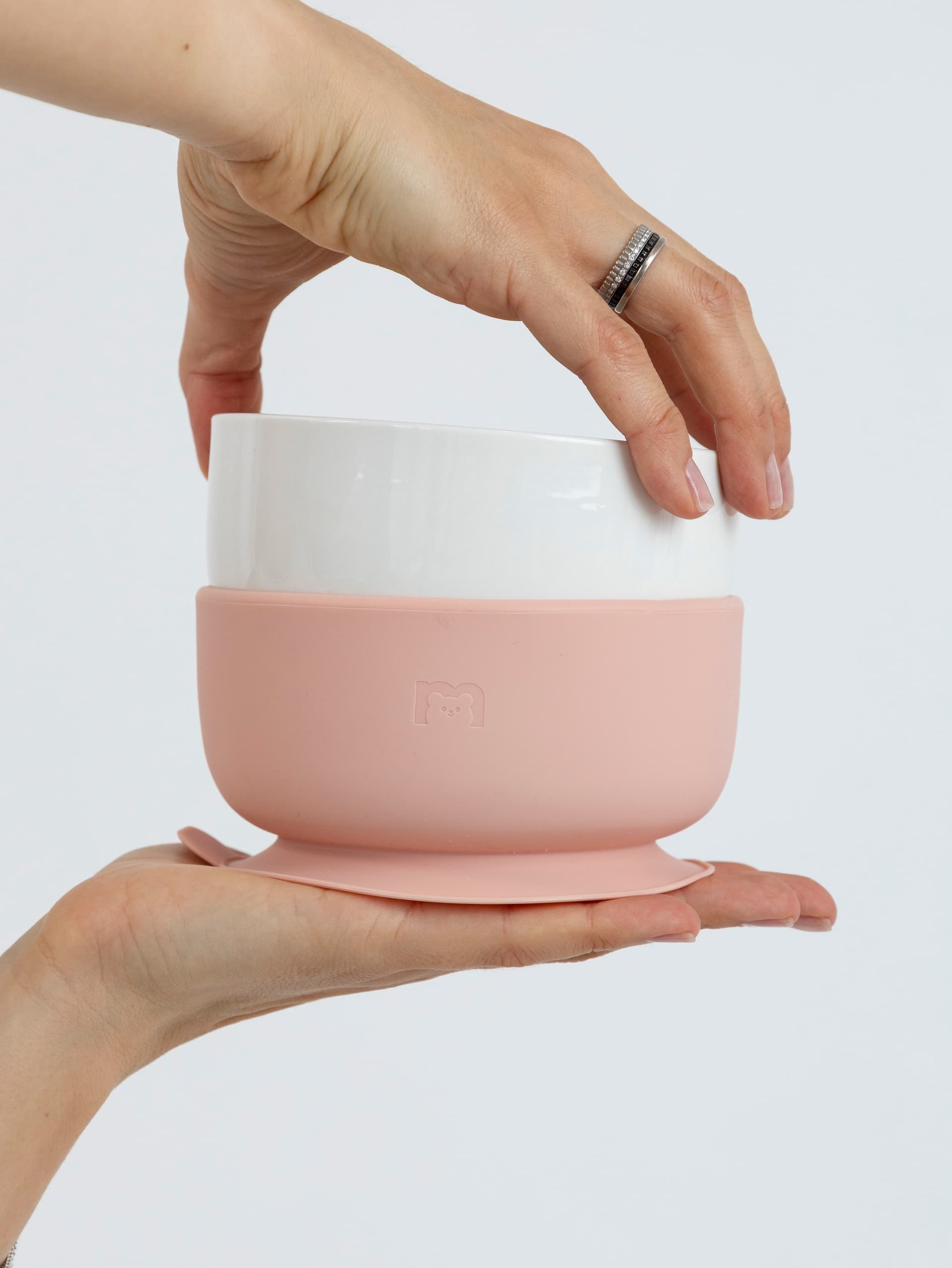 Фарфоровая миска на силиконовой присоске, Cotton candy