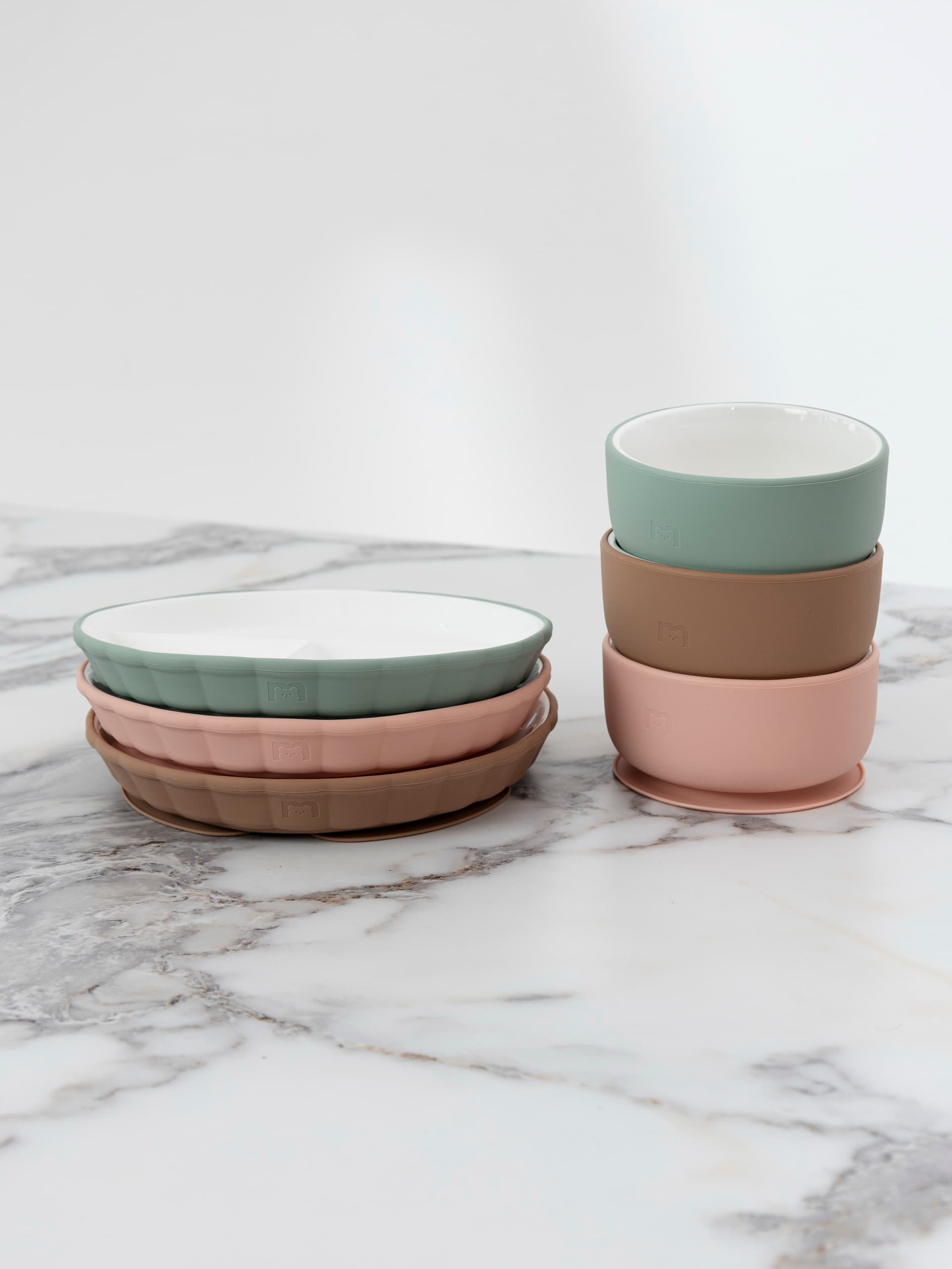 Фарфоровая миска на силиконовой присоске, Mint