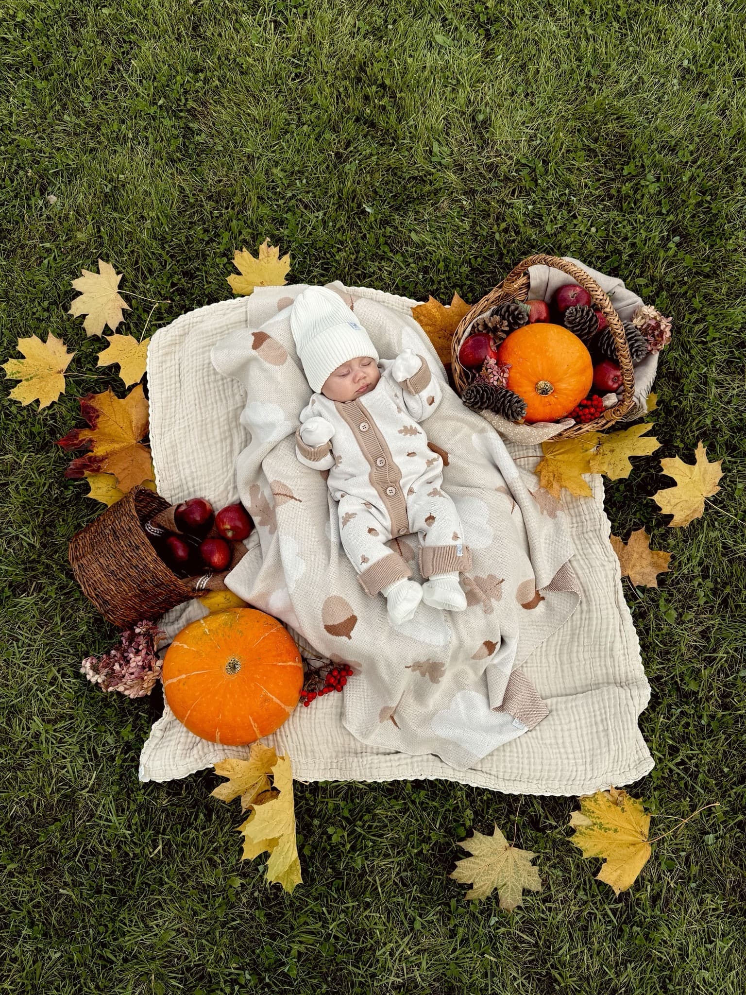 Комбинезон вязаный, Желуди