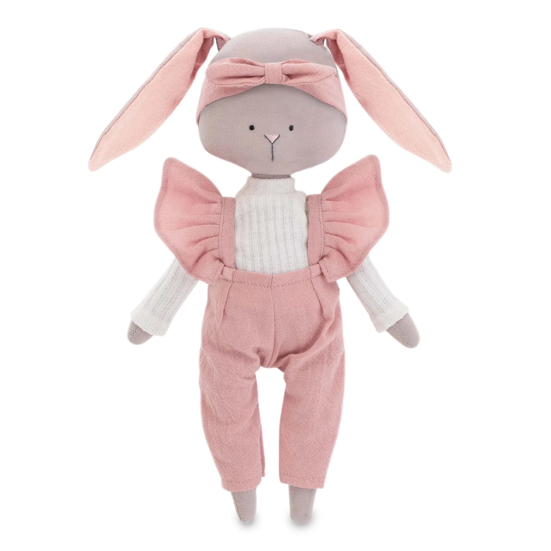 Зайка Люси в розовом комбинезоне 30 см