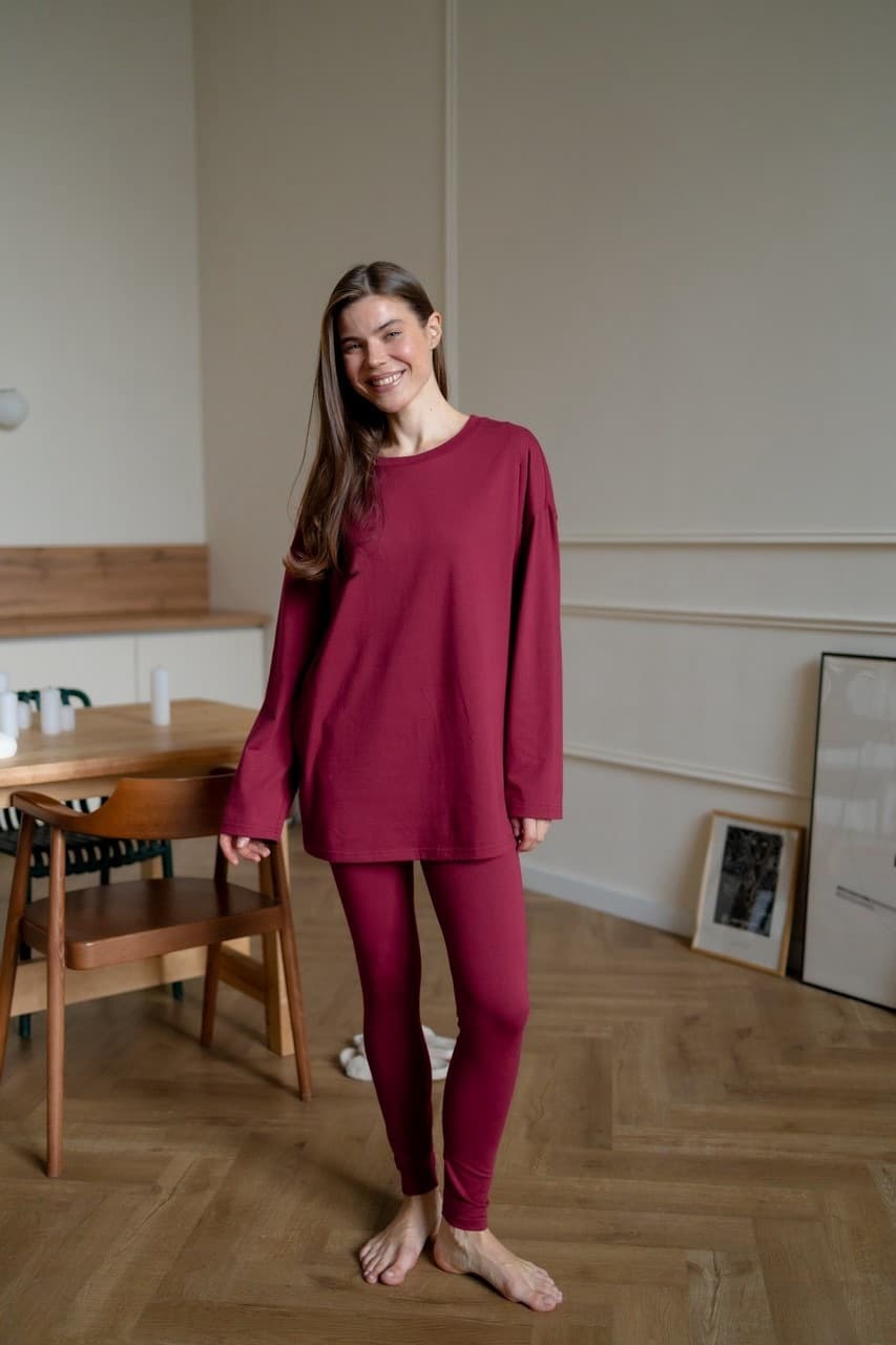 Лонгслив Basic для беременных и кормящих мам, Винный