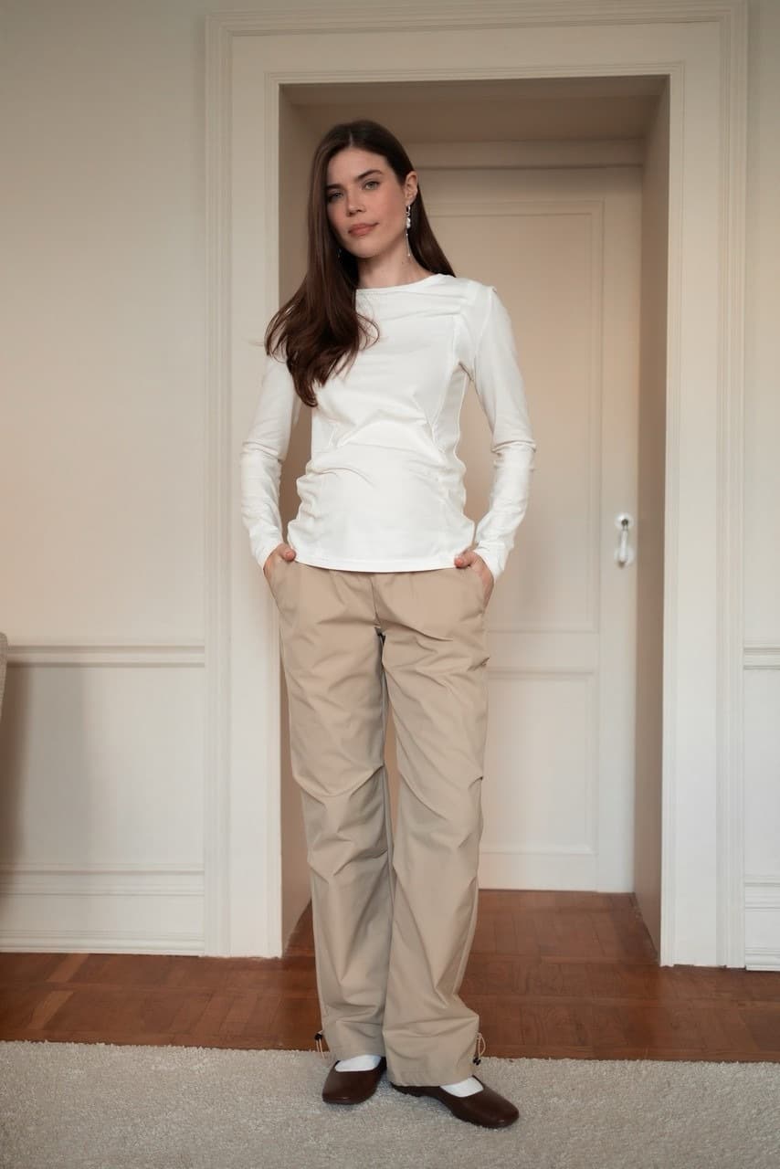 Брюки карго Basic для беременных, Бежевый