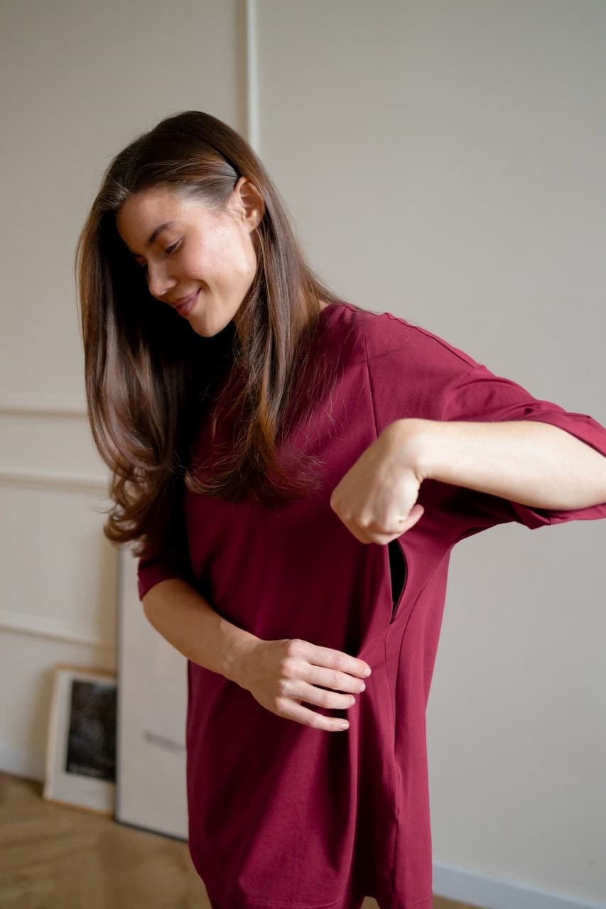 Футболка свободная, Винный