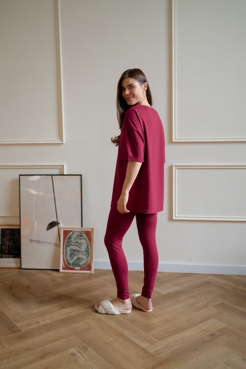 Футболка свободная, Винный